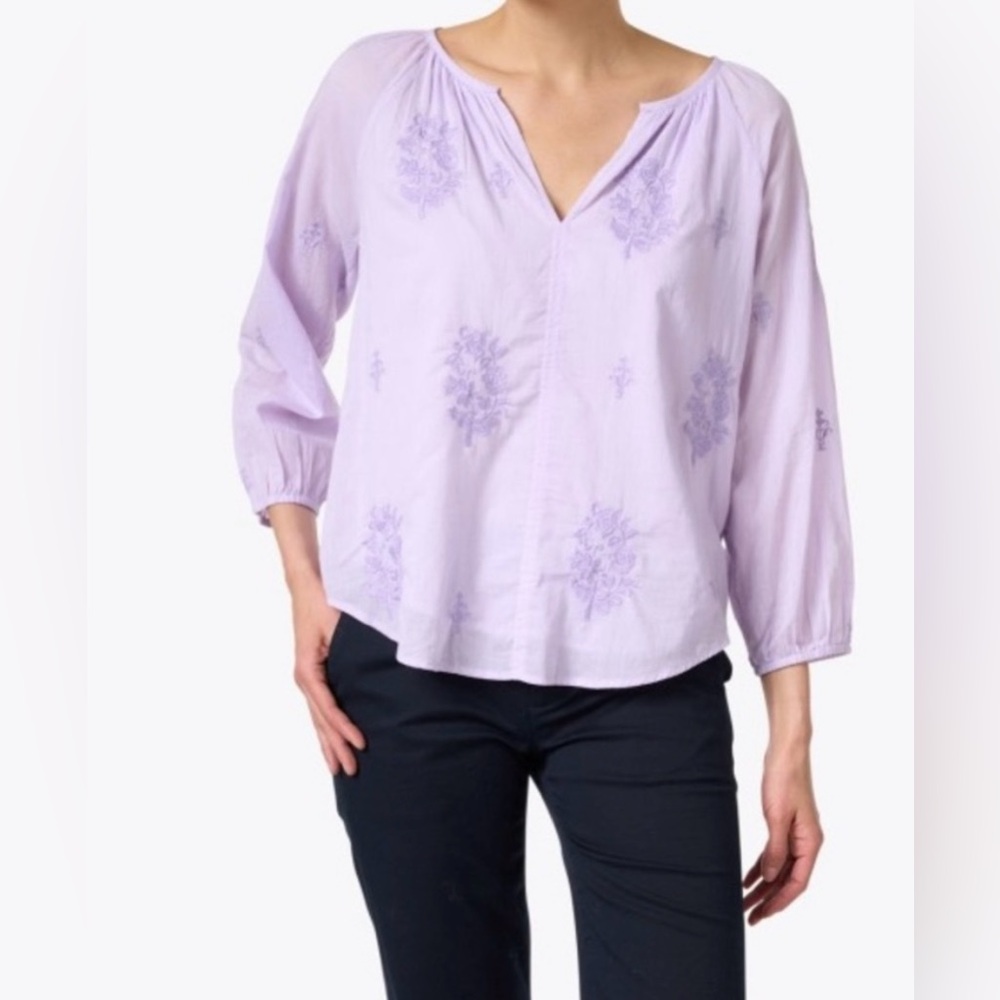 Roller Rabbit Lilac Purple embroidered lightweight top
